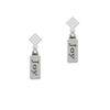 Joy White Clear Crystal Diamond-Shape Earrings