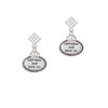 Keep Calm and Bake On White Clear Crystal Diamond-Shape Earrings