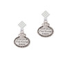 Keep Calm The Nurse is Here White Clear Crystal Diamond-Shape Earrings