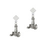 Antiqued Lighthouse White Clear Crystal Diamond-Shape Earrings