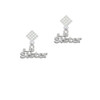 Lil Sister White Clear Crystal Diamond-Shape Earrings