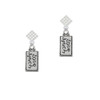 Love Much White Clear Crystal Diamond-Shape Earrings