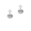 Marathon with Clear Crystal Roman Numeral White Clear Crystal Diamond-Shape Earrings