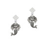 Mermaid White Clear Crystal Diamond-Shape Earrings