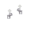 Moose White Clear Crystal Diamond-Shape Earrings