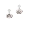 Make a Little Mayhem Oval White Clear Crystal Diamond-Shape Earrings