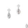 Bible Verse Philippians 4:13 White Clear Crystal Diamond-Shape Earrings