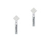 Happiness Rectangle White Clear Crystal Diamond-Shape Earrings