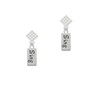Sing White Clear Crystal Diamond-Shape Earrings