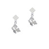 Hit the Sweet Spot with Softball White Clear Crystal Diamond-Shape Earrings