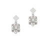 Square AB Crystal with Filigree White Clear Crystal Diamond-Shape Earrings