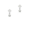 Mini Star with Clear Crystal White Clear Crystal Diamond-Shape Earrings