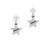 Dream Star White Clear Crystal Diamond-Shape Earrings