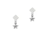 Mini ''Dream'' Star White Clear Crystal Diamond-Shape Earrings