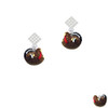 Resin Turkey White Clear Crystal Diamond-Shape Earrings