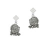 Antiqued Turkey White Clear Crystal Diamond-Shape Earrings