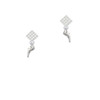 Mini Whale White Clear Crystal Diamond-Shape Earrings