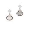 Keep Calm Wonder Woman is Here White Clear Crystal Diamond-Shape Earrings