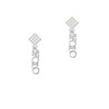 Small YOLO White Clear Crystal Diamond-Shape Earrings
