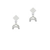 Tiara White Clear Crystal Diamond-Shape Earrings