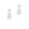 3-D Eye shadow Makeup Palette White Clear Crystal Diamond-Shape Earrings