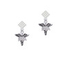 Caduceus - RMA White Clear Crystal Diamond-Shape Earrings