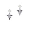 Caduceus - CNS White Clear Crystal Diamond-Shape Earrings
