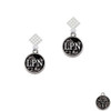 Nurse Caduceus Seal - LPN White Clear Crystal Diamond-Shape Earrings