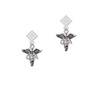 Caduceus - OTA White Clear Crystal Diamond-Shape Earrings