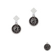 Physical Therapist Caduceus Seal - PT White Clear Crystal Diamond-Shape Earrings