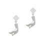 Buddha Hand (Charity & Compassion) White Clear Crystal Diamond-Shape Earrings