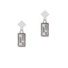 Shut Up Legs White Clear Crystal Diamond-Shape Earrings