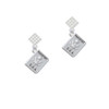 U.S. Passport White Clear Crystal Diamond-Shape Earrings