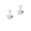 All Star - Soccer ball White Clear Crystal Diamond-Shape Earrings