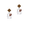 Love with Football Brown Crystal Diamond-Shape Earrings
