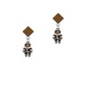 Pilgrim Boy Brown Crystal Diamond-Shape Earrings