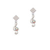 Medium Clef with AB Crystal White AB Crystal Diamond-Shape Earrings