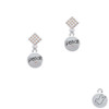 Peace with AB Crystal and Dove White AB Crystal Diamond-Shape Earrings