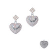Little Sister on AB Crystal Heart White AB Crystal Diamond-Shape Earrings