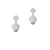 Clear AB Crystal Sparkle Spinner White AB Crystal Diamond-Shape Earrings