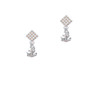 Mini AB Crystal Anchor White AB Crystal Diamond-Shape Earrings