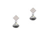 Mini Football with AB Crystal White AB Crystal Diamond-Shape Earrings
