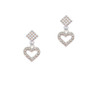 AB Crystal Open Heart White AB Crystal Diamond-Shape Earrings