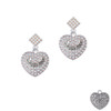 Nurses Rock on AB Crystal Heart White AB Crystal Diamond-Shape Earrings