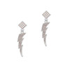Large Clear AB Crystal Lightning Bolt White AB Crystal Diamond-Shape Earrings