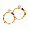 Acrylic 1 1/2" Ring with 4mm Crystal Mixed Brown and Yellow White AB Crystal Diamond-Shape Earrings