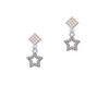 Open Star with Clear AB Crystals White AB Crystal Diamond-Shape Earrings