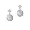 Large Super Sparkle Crystal Clear AB Volleyball White AB Crystal Diamond-Shape Earrings