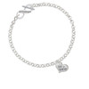 Small ''Godmother'' Heart with Clear Crystal To Infinity Godmother Toggle Bracelet