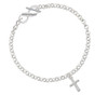 Simple Plain Small Cross To Infinity Godmother Toggle Bracelet